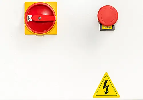 button for the case erector machine