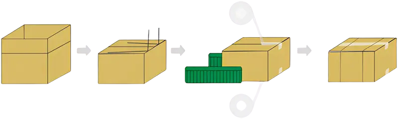 caton folding and sealing top and bottom process